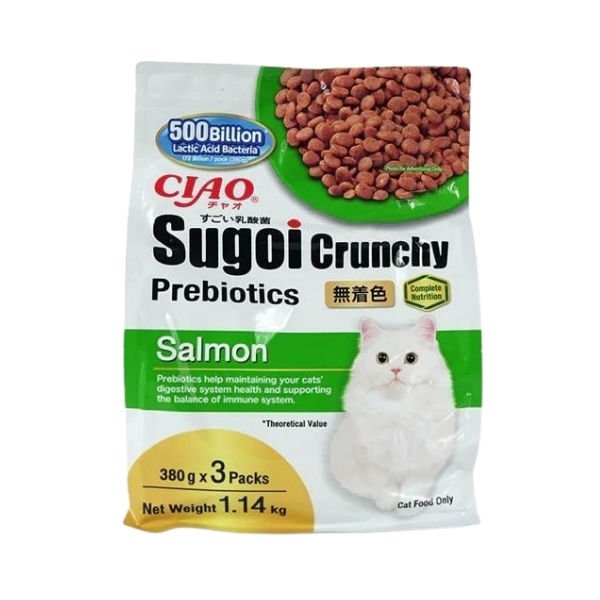 Inaba 3 Adet Ciao Sugoi Crunchy Prebiyotik Somon 380 Gr | Somonlu Kedi Kuru Maması