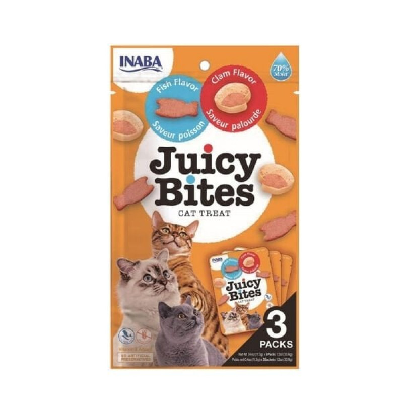 Inaba 3 Adet Juicy Bites Balık ve İstiridye 11,3 Gr | Kedi Atıştırmalık Ödül Maması Inaba 3 Adet Juicy Bites Balık ve İstiridye 11,3 Gr | Kedi Atıştırmalık Ödül Maması