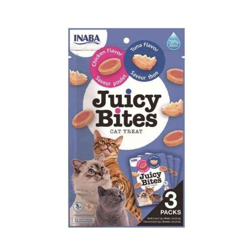 Inaba 3 Adet Juicy Bites Tavuk ve Ton 11,3 Gr | Kedi Atıştırmalık Ödül Maması Inaba 3 Adet Juicy Bites Tavuk ve Ton 11,3 Gr | Kedi Atıştırmalık Ödül Maması