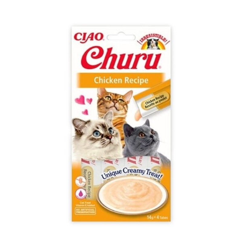 Inaba 4 Adet Ciao Churu Cream Tavuk 14 Gr | Kedi Sıvı Ödül Maması Inaba 4 Adet Ciao Churu Cream Tavuk 14 Gr | Kedi Sıvı Ödül Maması