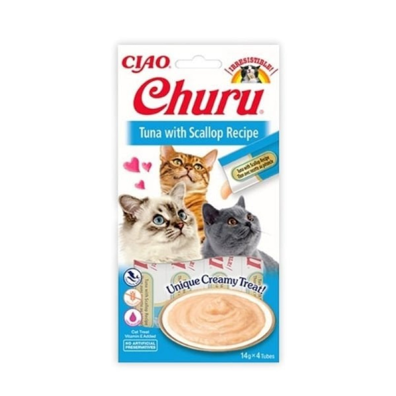 Inaba 4 Adet Ciao Churu Cream Ton ve Deniz Tarağı 14 Gr | Kedi Sıvı Ödül Maması Inaba 4 Adet Ciao Churu Cream Ton ve Deniz Tarağı 14 Gr | Kedi Sıvı Ödül Maması