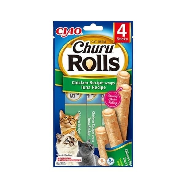 Inaba 4 Adet Ciao Churu Rolls Sticks Tavuk ve Ton 10 Gr | Stick Kedi Ödül Maması