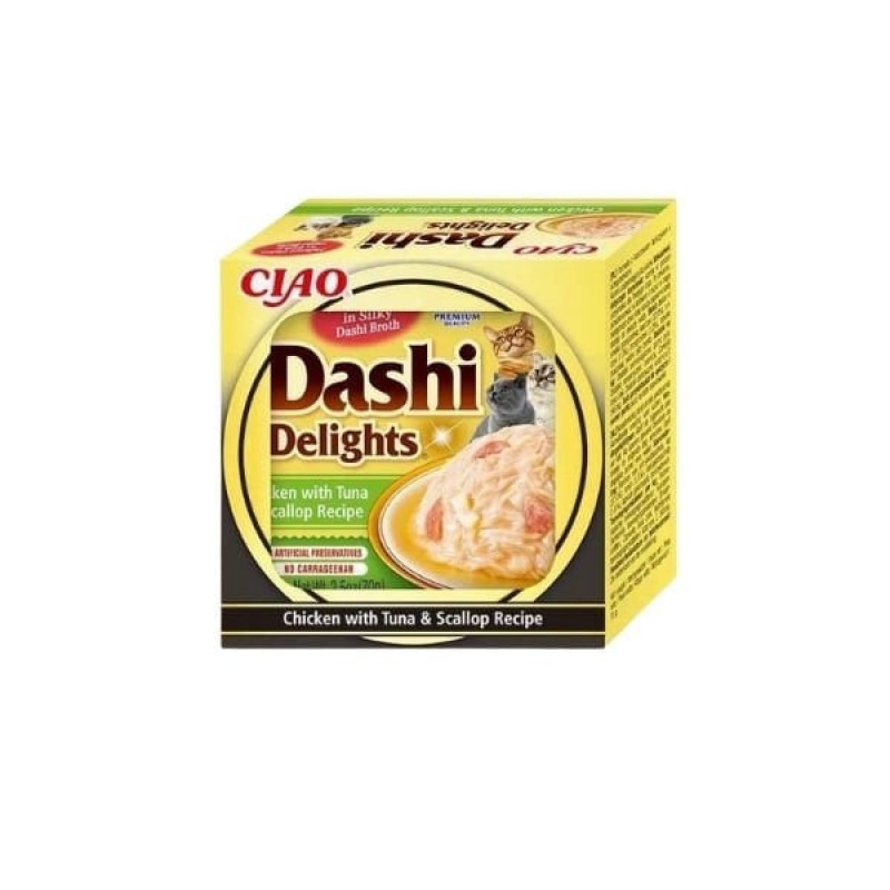 Inaba 70 Gr Ciao Dashi Delights Çorba Tavuk ve Deniz Tarağı | Kedi Sıvı Ödül Maması Inaba 70 Gr Ciao Dashi Delights Çorba Tavuk ve Deniz Tarağı | Kedi Sıvı Ödül Maması