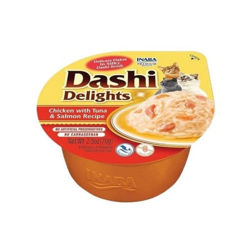 Inaba Ciao Dashi Delights Çorba Tavuk Ton ve Somon 70 Gr | Kedi Sıvı Ödül Maması Inaba Ciao Dashi Delights Çorba Tavuk Ton ve Somon 70 Gr | Kedi Sıvı Ödül Maması