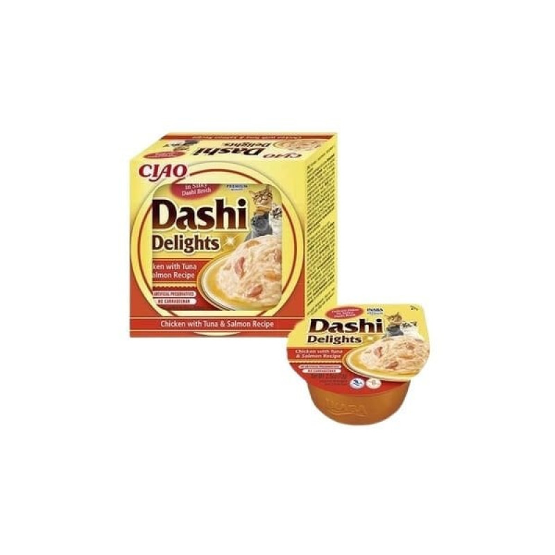 Inaba Ciao Dashi Delights Çorba Tavuk Ton ve Somon 70 Gr | Kedi Sıvı Ödül Maması