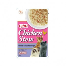 Ciao Stew 40 Gr Tavuk Güveç ve Somonlu Pouch Yetişkin Kedi 