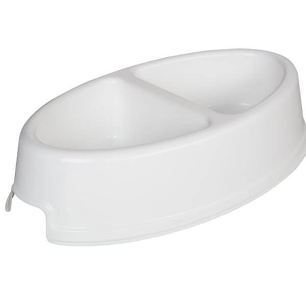 Joypet 200 ml Plastik Elips Şeklinde Mama ve Su Kabı Beyaz 23x13.5x5h cm | Plastik Mama Ve Su Kabı