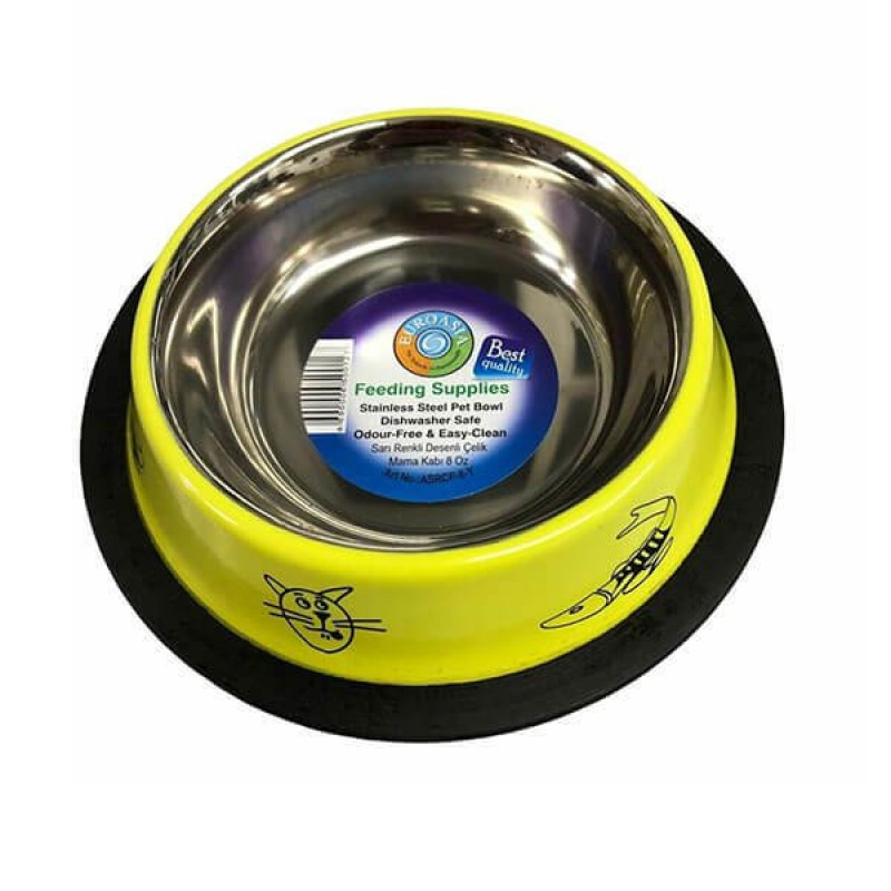 Joypet 240 ml Çelik Mama ve Su Kabı Sarı | Metal Mama Ve Su Kabı Joypet 240 ml Çelik Mama ve Su Kabı Sarı | Metal Mama Ve Su Kabı