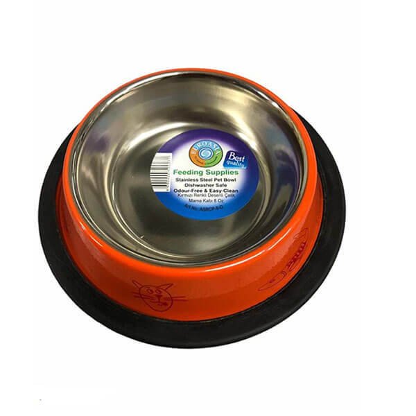 Joypet 240 ml Çelik Mama ve Su Kabı Turuncu | Metal Mama Ve Su Kabı