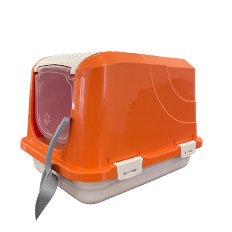 Joypet 50x38x50 Cm Üstü Açılabilir Kapalı Tuvalet Turuncu Small | Kapalı Kedi Tuvaleti
