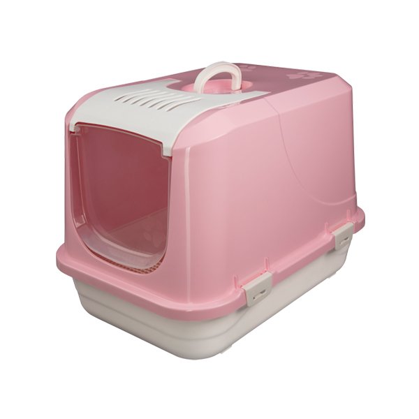 Joypet 50x45x65 Cm Üstü Açılabilir Kapalı Tuvalet Pembe Large | Kapalı Kedi Tuvaleti