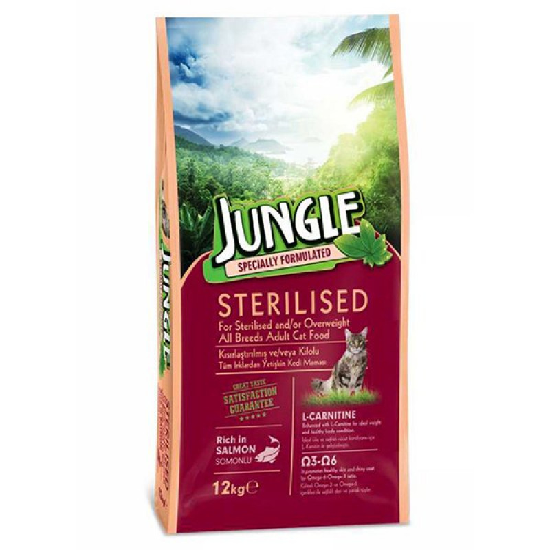 Jungle 12 Kg Kısırlaştırılmış Somonlu Yetişkin | Yetişkin Kuru Kedi Maması Jungle 12 Kg Kısırlaştırılmış Somonlu Yetişkin | Yetişkin Kuru Kedi Maması