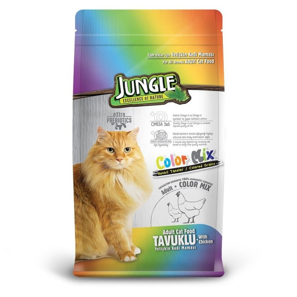 Jungle 15 Kg Colormix Tavuklu | Yetişkin Kuru Kedi Maması