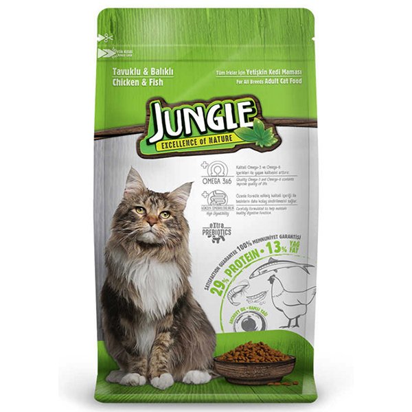 Jungle 15 Kg Tavuklu ve Balıklı Yetişkin | Yetişkin Kuru Kedi Maması