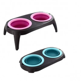 40x20 Cm Portatif Sehpalı Mama ve Su Kabı | İkili Mama Ve Su Kabı 40x20 Cm Portatif Sehpalı Mama ve Su Kabı | İkili Mama Ve Su Kabı