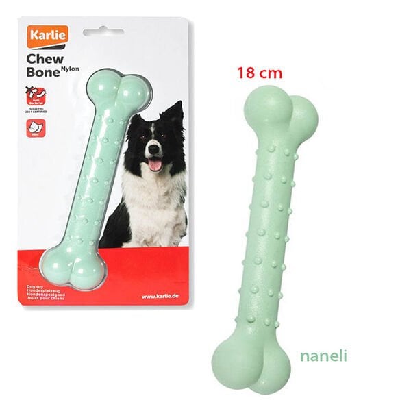 Karlie 18 Cm Plastik Naneli Çiğneme Kemiği | Kemik Şekilli Köpek Oyuncağı