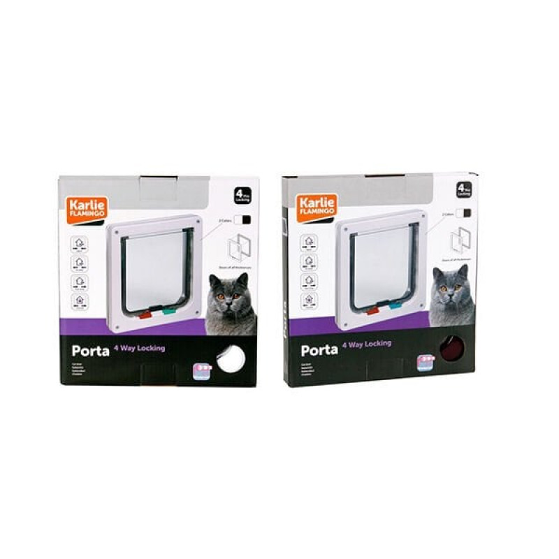 Karlıe 19.2x20 Cm 4 Yönlü Kilitli İnce Kapı Beyaz | Kedi Kapısı Karlıe 19.2x20 Cm 4 Yönlü Kilitli İnce Kapı Beyaz | Kedi Kapısı