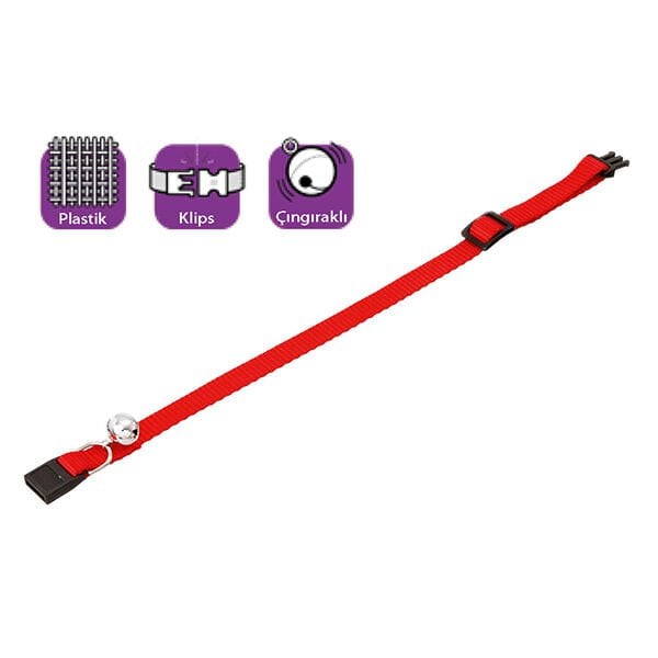 Karlie 20-30 Cm 10 Mm Çıngıraklı Boyun Kırmızı | Kedi Künyesi Ve Çanı