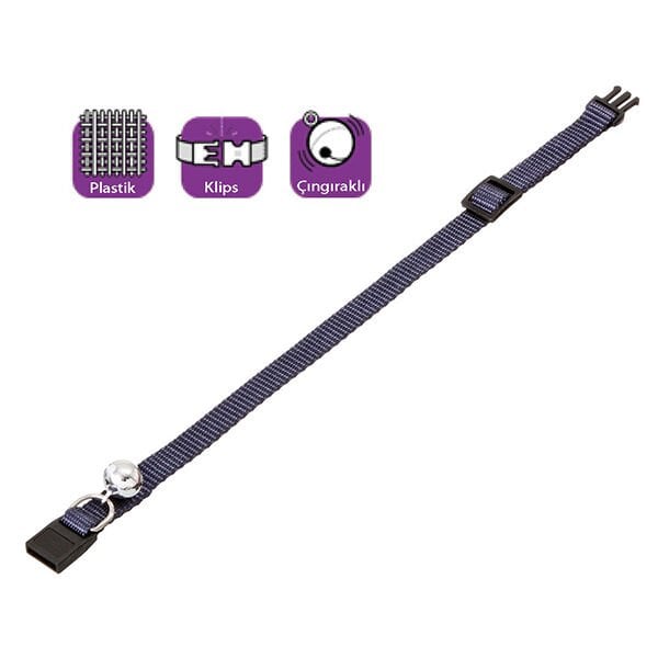 Karlie 20-30 Cm 10 Mm Çıngıraklı Boyun Mavi | Kedi Boyun Tasması