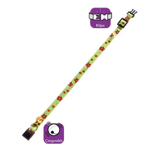 Karlie 20-30 Cm 10 Mm Çıngıraklı Boyun Yeşil | Kedi Boyun Tasması