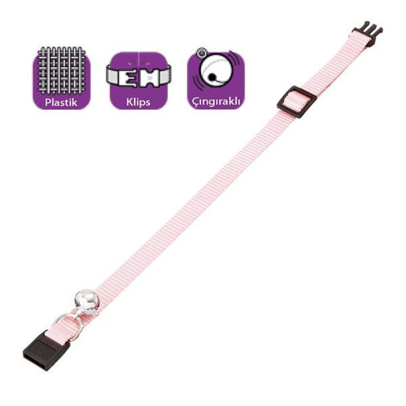 Karlie 20-30 Cm 15 Mm Çıngıraklı Boyun Pembe | Kedi Boyun Tasması Karlie 20-30 Cm 15 Mm Çıngıraklı Boyun Pembe | Kedi Boyun Tasması
