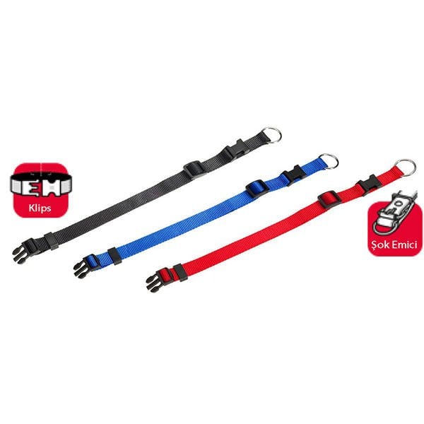 Karlie 20-35 Cm Klipsli Boyun Medium Siyah | Köpek Boyun Tasması