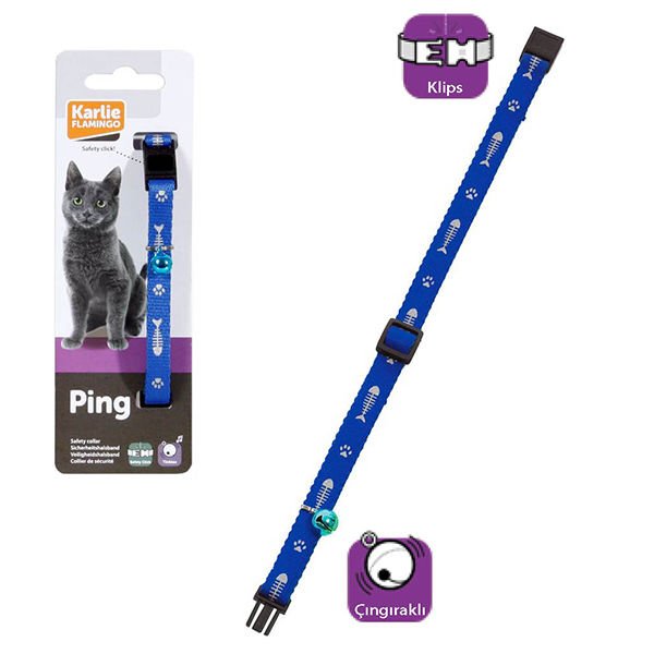 Karlie 25-35 cm 15 Mm Çıngıraklı Boyun Mavi | Kedi Boyun Tasması