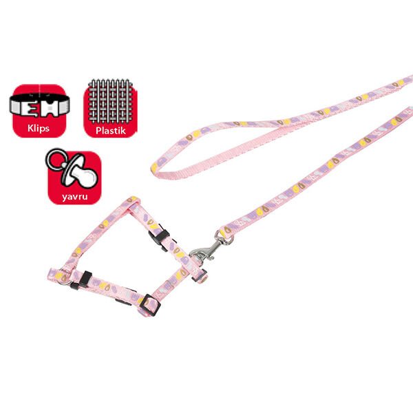 Karlie 25-35 Cm Yavru Göğüs ve Gezdirme Pembe | Köpek Göğüs Tasması