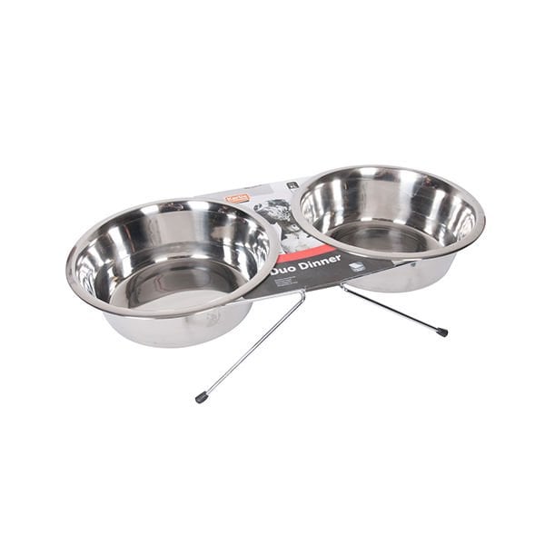 Karlie 2X500 Ml 2'li Büyük Irk Çelik | İkili Mama Ve Su Kabı