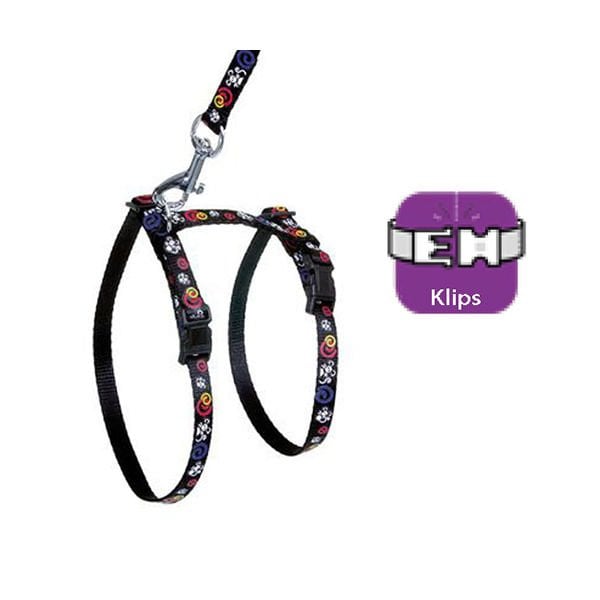 Karlie 30-42 Cm 120 Cm Göğüs ve Uzatma Takımı Siyah | Kedi Göğüs Tasması