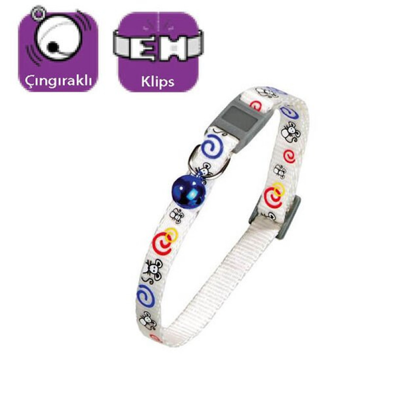 Karlie 30 cm Çıngıraklı Klipsli Boyun Beyaz | Kedi Boyun Tasması Karlie 30 cm Çıngıraklı Klipsli Boyun Beyaz | Kedi Boyun Tasması