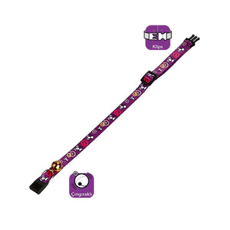 Karlie 30 Cm Çıngıraklı Klipsli Boyun Mor | Kedi Künyesi Ve Çanı Karlie 30 Cm Çıngıraklı Klipsli Boyun Mor | Kedi Künyesi Ve Çanı