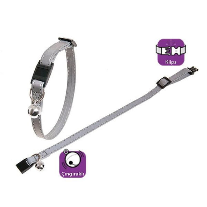 Karlie 30 Cm Reflektörlü Boyun Gümüş | Kedi Boyun Tasması Karlie 30 Cm Reflektörlü Boyun Gümüş | Kedi Boyun Tasması