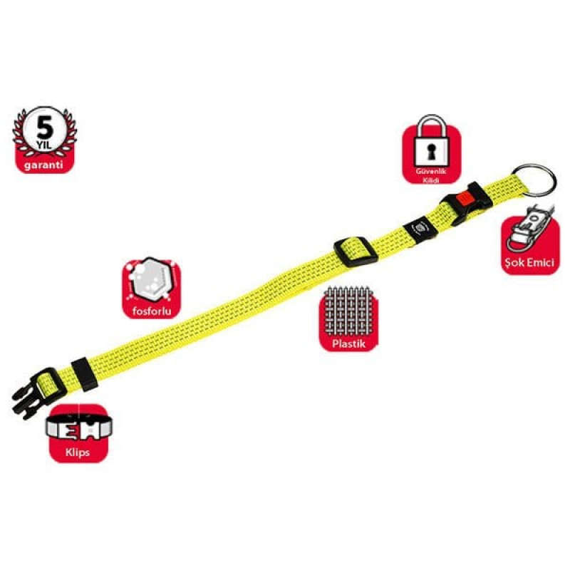 Karlie 40-55 Cm 25 Mm Kilitli Boyun Medium Sarı | Kedi Boyun Tasması Karlie 40-55 Cm 25 Mm Kilitli Boyun Medium Sarı | Kedi Boyun Tasması