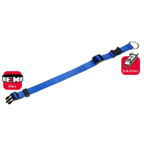 Karlie 40-55 Cm Klipsli Boyun Medium Mavi | Köpek Boyun Tasması
