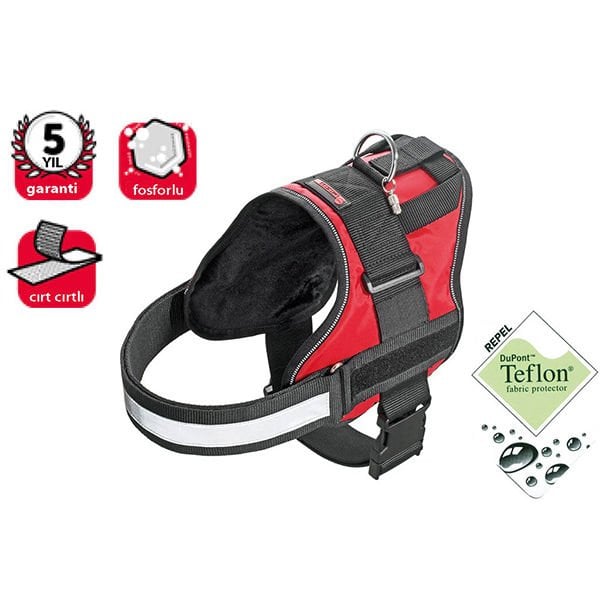 Karlie 44-50 Cm Teflon Reflektörlü İsimlikli Göğüs Xsmall Kırmızı | Köpek Tasma İsim Ve Adreslik
