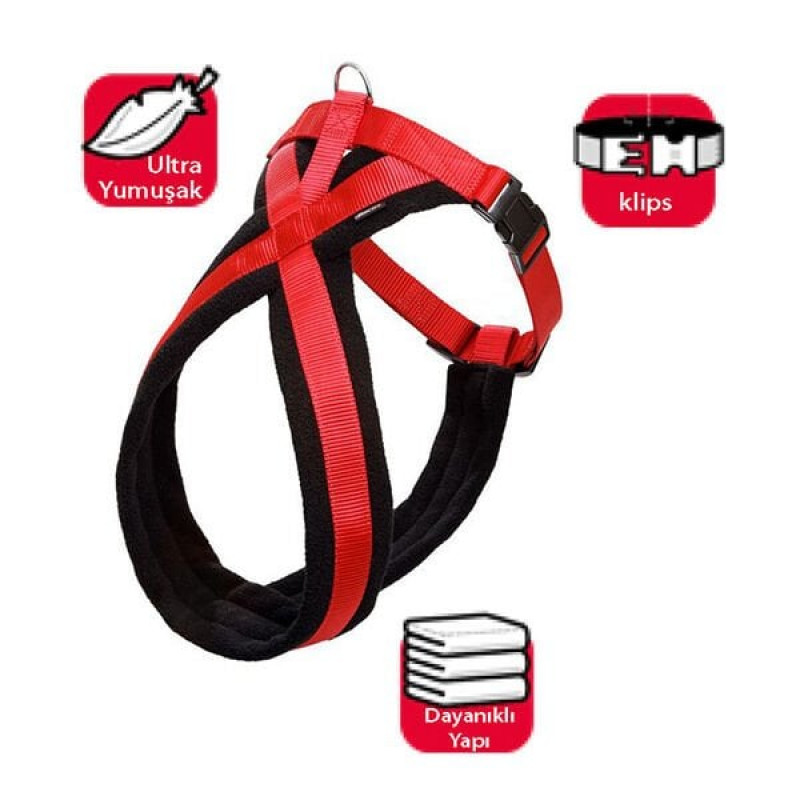 Karlie 52-60 Cm Yumuşak Göğüs Siyah Kırmızı | Köpek Göğüs Tasması Karlie 52-60 Cm Yumuşak Göğüs Siyah Kırmızı | Köpek Göğüs Tasması