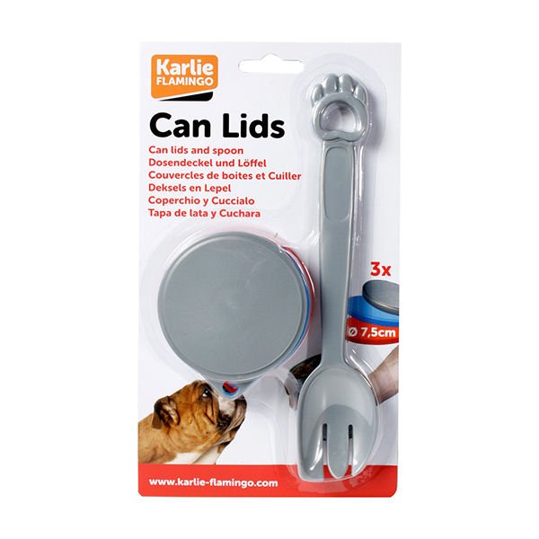 Karlie 7 Cm 3 Adet Konserve Mama Kapağı ve Kaşığı | Plastik Mama Ve Su Kabı