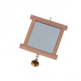 Ahşap Ayna Zilli Kuş Oyuncağı | Kuş Aynası