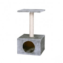 Ametist Tırmalama Direkli Katlı Kedi Evi 30x30x55 Cm Gri