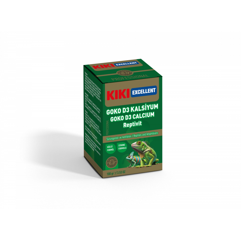 Kiki Excellent Goko D3 Kalsiyum Reptivit 100 Gr Sürüngenler ve Amfibiler için Toz Mineral 