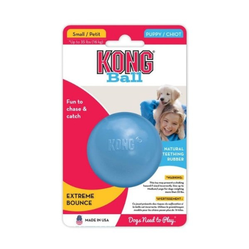 Kong 7.5 Cm Delikli Top Yavru Köpek Oyuncağı Medium/Large Mavi/Pembe 