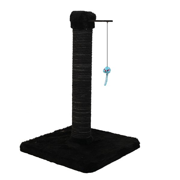 Kralle 35x35x54h Cm Tırmalama ve İpli Oyuncak Koyu Gri | Çubuk Kedi Tırmalama Tahtası