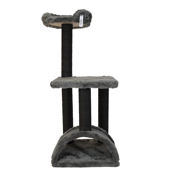 Kralle 40x40x106h Cm Tırmalama ve Oyun Evi Koyu Gri | Tırmalama Tahtalı Kedi Evi
