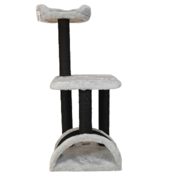 Kralle 40x40x106h CmTırmalama ve Oyun Evi Açık Gri | Tırmalama Tahtalı Kedi Evi