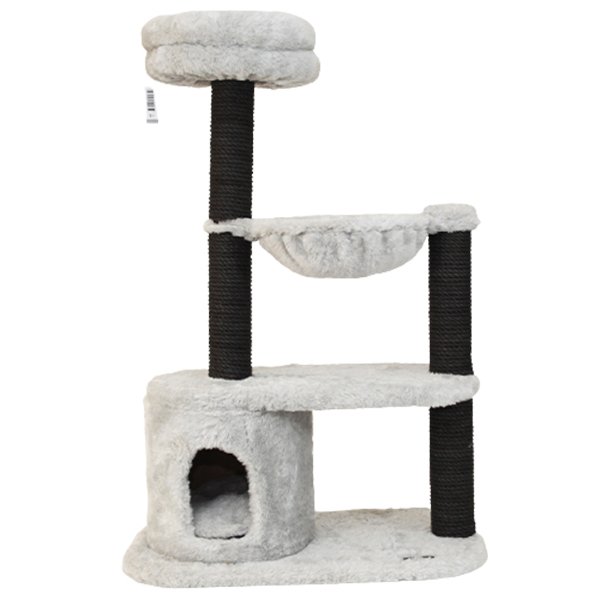 Kralle 40x60x110h Cm Yuvalı Tırmalama ve Oyun Evi Krem | Tırmalama Tahtalı Kedi Evi