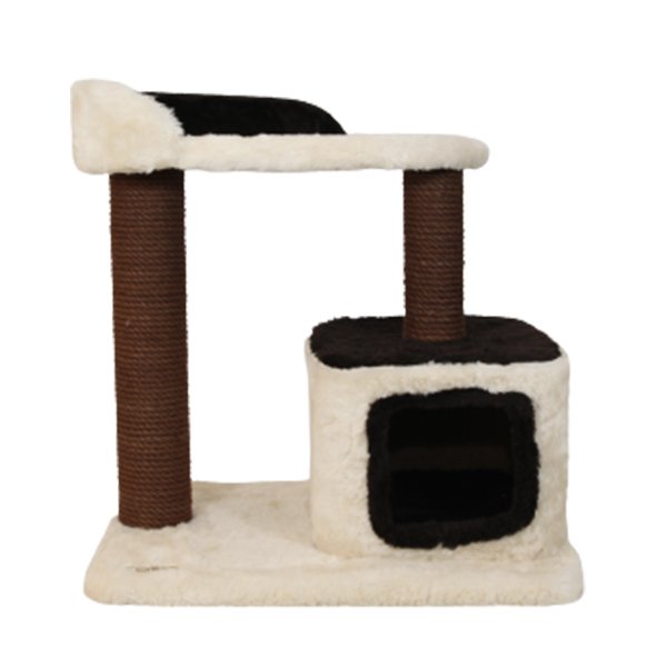 Kralle 40x60x60h Cm Yuvalı Tırmalama ve Oyun Evi Açık Krem | Tırmalama Tahtalı Kedi Evi