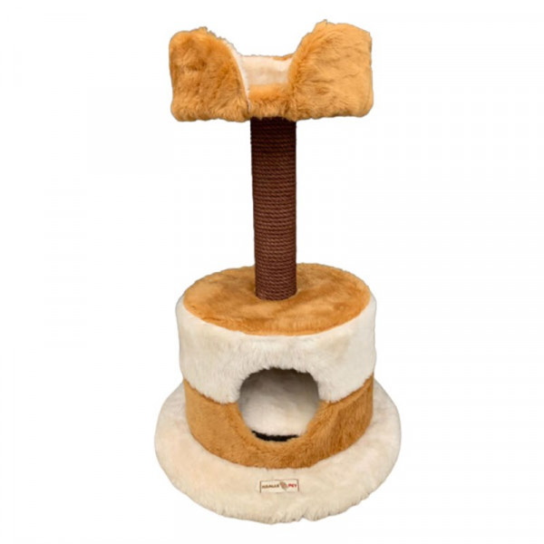 Kralle 47x47X87h Cm Yuvalı Tırmalama ve Oyun Evi Açık Kahve | Tırmalama Tahtalı Kedi Evi