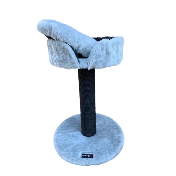 Kralle 50x50x115h Cm Kapaklı Tırmalama ve Oyun Evi Gri | Tırmalama Tahtalı Kedi Evi