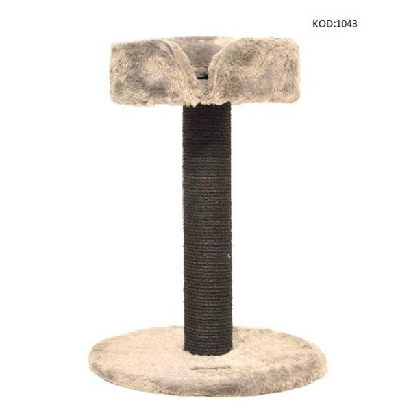 Kralle 50x50x115h Cm Kapaklı Tırmalama ve Oyun Evi Krem | Tırmalama Tahtalı Kedi Evi